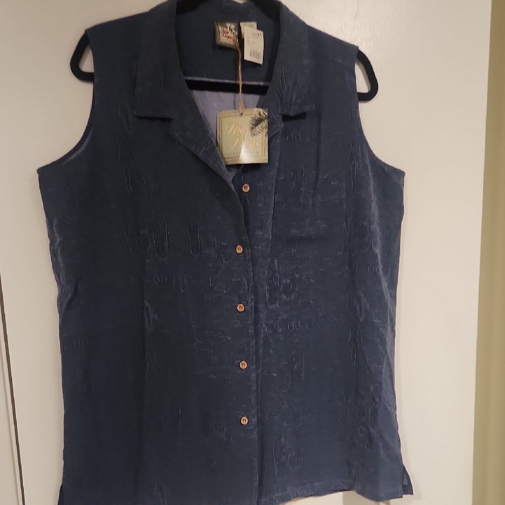 Big Dogs INDIGIO Blue Boxy Button Down Shirt